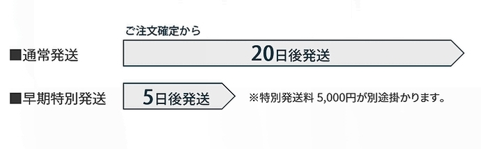 BLICIA商品発送日数