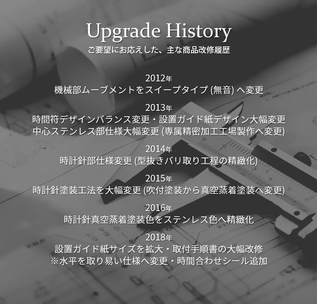 壁掛け 時計 ブランドBLICIA商品改修履歴 壁掛け 時計 ブランドBLICIA商品改修履歴画像