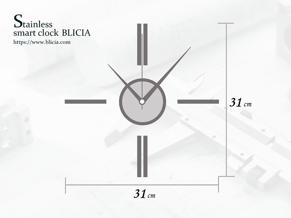 おしゃれで人気のステンレス高級デザイナーズ壁掛け時計BLICIA ST5 取り付け サイズ