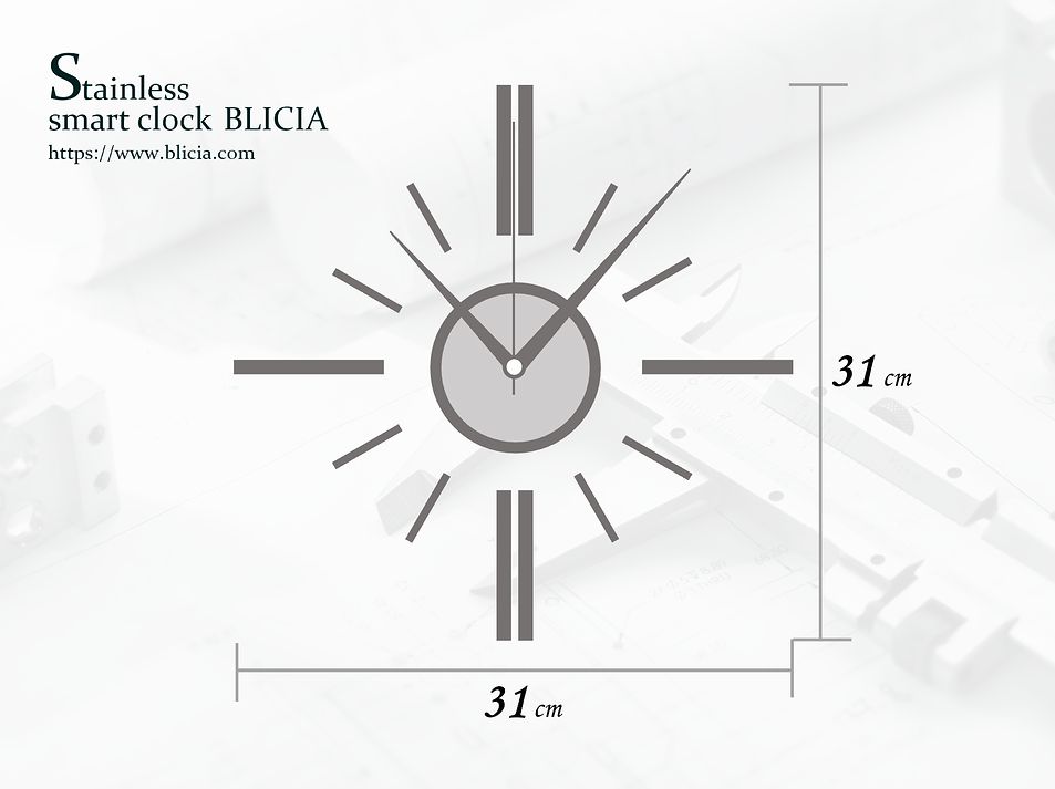 おしゃれでモダンなステンレス高級デザイナーズ壁掛け時計BLICIA ST6 取り付け サイズ