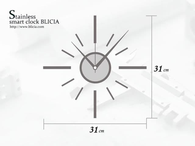 かっこいいデザイナーズ壁掛け時計 高級ブランド BLICIA ST7 サイズ