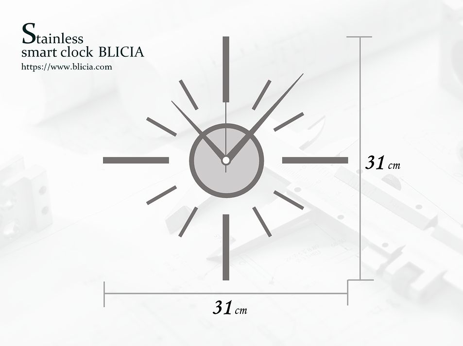 おしゃれでモダンなステンレス高級デザイナーズ壁掛け時計BLICIA ST7 取り付け サイズ
