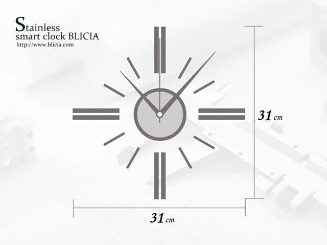 かっこいいデザイナーズ壁掛け時計 高級ブランド BLICIA ST8 サイズ