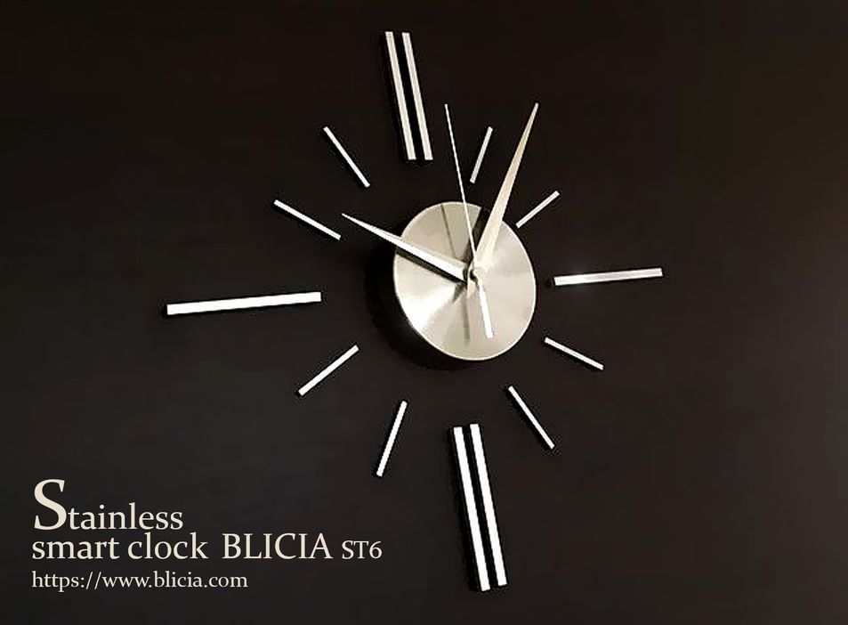 おしゃれで人気のステンレス高級デザイナーズ壁掛け時計BLICIA ST6画像2