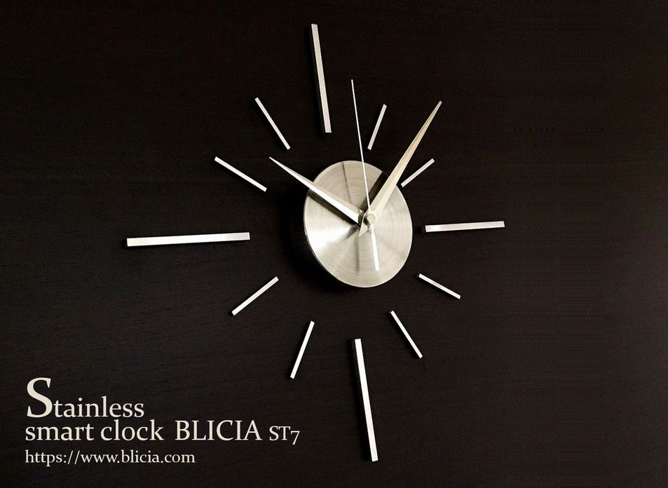 おしゃれでモダンなステンレス高級デザイナーズ壁掛け時計BLICIAST7商品画像2