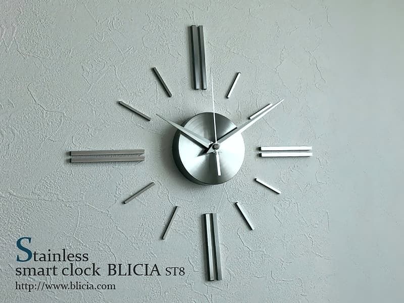壁掛け時計おしゃれな高級ステンレスクロックBLICIAST8商品画像1